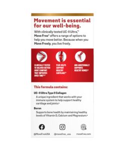 Move Free Ultra Triple Action Joint Support Supplement - Type II Collagen Boron & Hyaluronic Acid - Supports Joint Comfort, Cartiliage & Bones in 1 Tiny Pill Per Day, 30 Tablets (30 servings)* Triple Action 30 Count 18 71y9kg9fCLL