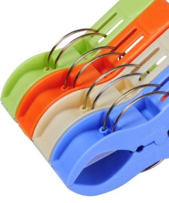 Beach Towel Clips, ECROCY Towel Clips for Chairs on Cruise, 8 Pack Large Clips Clamps,Clothes Pegs,Beach Towel Holder to Keep Your Towel from Blowing Away,Heavy Duty and in Bright Colors Medium-1 12 71yBSaW5vaL