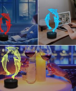 FULLOSUN Night Light for Kids Ocean Dolphin 3D Night Light Porpoise Bedside Lamp with Remote Control 16 Color Changing Xmas Halloween Birthday Gift for Child Baby Girl 22 71yD5mJndS