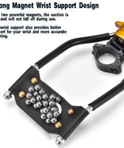 NOBONDO Strong Folding Slingshot - Powerful Adjustable Slingshot Rocket with Wrist Brace Hunting Survival Catapult with 2 Rubber Bands and 100 Ammo Balls Camouflage Green 14 71yFXSIK3RL