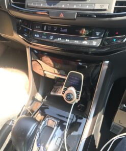 Nulaxy Bluetooth Car FM Transmitter Audio Adapter Receiver Wireless Handsfree Voltmeter Car Kit TF Card AUX 1.44 Display - KM18 Golden 45 71yFZTnypZL