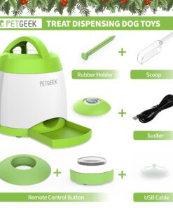 Alternative view of PETGEEK Treat Dispenser Dog Toys, Automatic Pet Feeder with Dual Power Supply and Remote Control, Dog Puzzle Toys and Interactive Dog Toys in One for Indoor or Outdoor Play(Green) green2