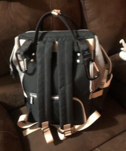 Hafmall Diaper Bag Backpack, Multifunctional Baby Diaper Bag with Stroller Hooks, Stylish Baby Bag for Mom Dad, Gray Black Black Gray 85 71yGl9T8RWL