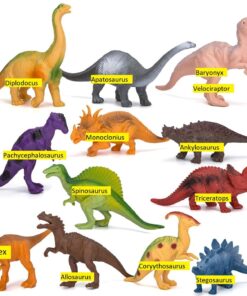 Kids Dinosaur Figures Toys, 7 Inch Jumbo Plastic Dinosaur Playset, STEM Educational Realistic Dinosaur Figurine for Boys Girls Toddlers Including T-Rex, Stegosaurus, Triceratops, Monoclonius, 12 Pack 31 71yGu9s2ZVL