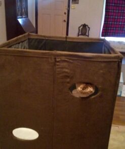 MidWest Homes for Pets 137-BR 'The Original' Curious Cat Cube, Cat House / Cat Condo in Brown Faux Suede & Synthetic Sheepskin Brown Single Story 59 71yH7kg0GxL