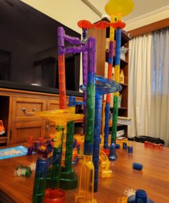 Marble Genius Marble Run (300 Complete Pieces) Maze Track or Race Games for Kids Ages 4-8, for Adults, Teens, and Toddlers, (181 Translucent Marbulous Pieces + 119 Glass-Marble Set), Extreme Set 4.) Extreme Set - 300 Complete Pieces 31 71yHCroBjL