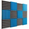 Pro Studio Acoustics - Blue/Charcoal - 12"x12"x2" Acoustic Wedge Foam Absorption Soundproofing Tiles - 12 Pack 15 71yITChoQ L
