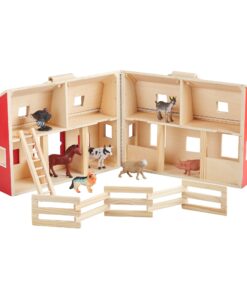 Melissa & Doug Fold and Go Wooden Barn With 7 Animal Play Figures - Farm Animals Portable Toys For Kids And Toddlers Ages 3+ Set 33 71yJkxIEK6L 1