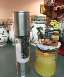 Lifestyle Dynamics The Original SpiceCrafts Salt and Pepper Grinder Set, Stainless Steel with Recipe eBook & Guide, Pure Ceramic Grinders, Dual Mill 53 71yKD2cQzSL