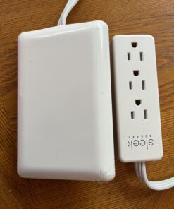 Sleek Socket - The Original & Patented Ultra-Thin Outlet Concealer with Cord Concealer Kit, 3 Outlet, 3-Foot Cord, Universal Size, UL Certified (Ideal for Kitchens, Small Spots & Behind Furniture) 3 ft Flagship 55 71yLBEbZH1L 1