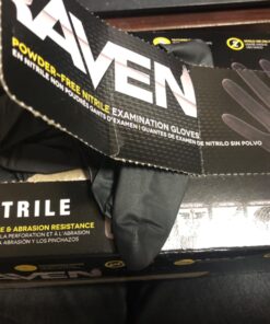 SAS Raven Powder Free Nitrile Disposable Gloves | 7 Mil - Lg | Latex Free, Chemical + Puncture Resistant, Textured Grip, Single Use | for Automotive, Industrial, Janitorial, MRO, Food Service 30 71yLGeYDJ5L
