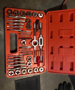 EFFICERE 40-Piece Premium Tap and Die Set, SAE Unified Screw Thread, Size #4 to 1/2” | Include UNC Coarse, UNF Fine and NPT Threads | Essential Threading Tool Kit with Complete Handles and Accessories 42 71yLcCFgglL