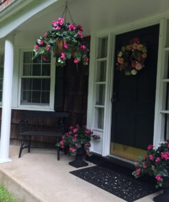 Nearly Natural Bougainvillea Basket Silk 1 Artificial Hanging Plant, 32 x 32 x 24, Green, Pink 54 71yM JPQIYL