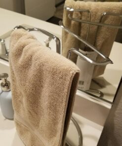 iDesign Metal Hand Towel Rack, The Axis Collection – Holds 2 Hand Towels, 7.75” x 6.25” x 13.5”, Chrome 34 71yMbH1SRwL