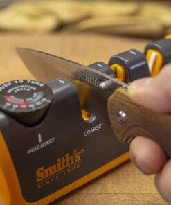 Smith's 50264 Adjustable Angle Knife Sharpener - Grey/Yellow - Adjustable Sharpening Angles - Repair, Restore & Polish Blades - 2-Stage Handheld Manual Sharpener - Hunting, Pocket & Serrated Knives 20 71yMtCjTqL
