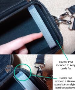 Quiver Time Black Quiver Card Carrying Case - Playing Card Case Holder for Trading Cards, MTG Card Storage Bag Deck Box Card Case (+Wrist & Shoulder Strap, Dividers + 100 Apollo Card Sleeves) 43 71yNFk86i9L