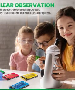 AMSCOPE-Kids 48pcs Kids Plastic Prepared Microscope Slides of Animals Insects Plants Flowers Sample Specimens for Stereo Microscopes 13 71yNi 20cwL