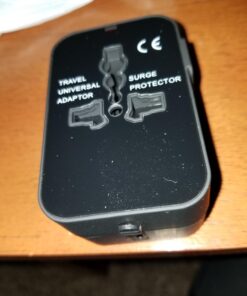 Travel Adapter, JOOMFEEN Worldwide All in One Universal Power Wall Charger AC Power Plug Adapter with Dual USB Charging Ports for USA EU UK AUS Cell Phone Laptop (Black) Black 53 71yNpsv7OUL