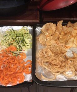 Paderno World Cuisine 3-Blade Vegetable Slicer / Spiralizer, Counter-Mounted and includes 3 Stainless Steel Blades White 72 71yPMC96GtL