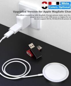 Alternative view of MOSWAG USB to USB C Adapter,Compatible with Apple MagSafe Watch 7/8/9/SE/Ultra,USB C Female to USB Male Adapter for iPhone 15 14 13 12 Mini Pro Max,iPad,Galaxy Note,Google Pixel 7 6 5 2 pack White