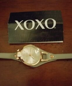 Accutime XOXO Women's Analog Watch with Rose Gold-Tone Case, Gray Sunray Dial, Narrow Gray Leather Strap - Official XOXO Woman's Rose-Gold Watch - Model: XO3400 33 71yPQj9adhL