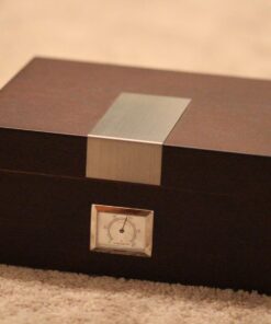 La Cubana Solid Wood Oak Cigar Humidor With Stainless Steel Plate, Holds 30-50 Cigars 17 71yPcimk L