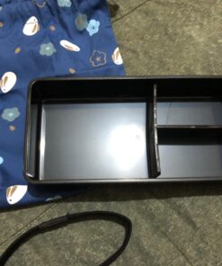 Japanese Traditional Rabbit Blossom Bento Box Set - Square 2 Tier Bento Box, Rice Ball Press, Bento Bag (Blue) 63 71yQjbWq4oL