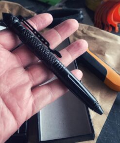 KEPEAK Military Tactical Pen, Professional Self Defense Pen, Emergency Glass Breaker Pen - Tungsten Steel, Writing Tool with 6 Refill Black 32 71yRXZkTVnL