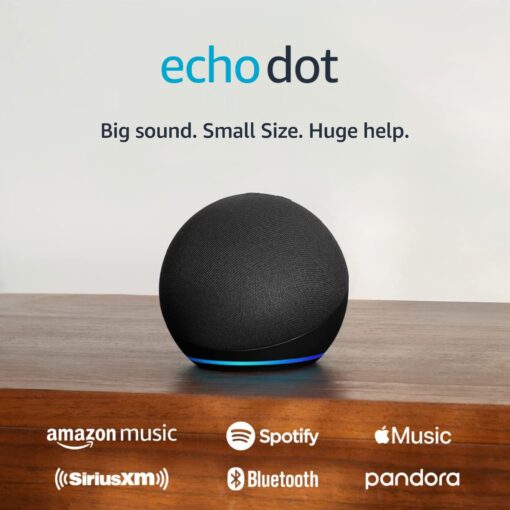 Echo Dot (5th Gen, 2022 release) | With bigger vibrant sound, helpful routines and Alexa | Charcoal Device only