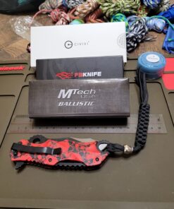 MTECH USA MT-A808 Series Assisted Opening Folding Knife, Two-Tone Half-Serrated Blade, 4-3/4-Inch Closed Red 7 71ySII8glvL