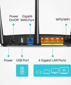 TP-Link AC1900 Smart WiFi Router (Archer A9) - High Speed MU-MIMO Wireless Router, Dual Band, Gigabit, VPN Server, Beamforming, Smart Connect, Works with Alexa, Black AC1900, Dual-Band 34 71ySSGNzb7L