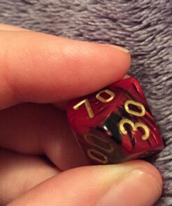 Chessex Manufacturing Polyhedral 7-Die Gemini Dice Set: Black & Red with Gold (d4, d6, d8, d10, d12, d20 & d00) CHX-26433 9 71ySfmrrp4L