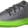 adidas Unisex-Child Performance Messi 16.3 Indoor Soccer Shoes Skate 13 Little Kid Dark Grey/Silver Metallic/Solar Green 9 71ySlIga9KL