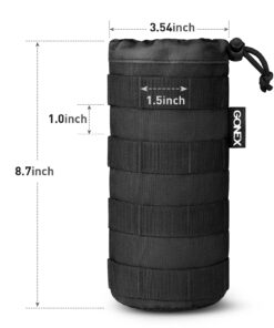 Alternative view of Gonex Tactical MOLLE Water Bottle Pouch, Drawstring Open Top & Mesh Bottom Travel Water Bottle Bag Hydration Carrier Black