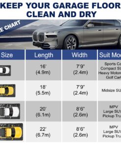 ZOMOFEW Containment Mat, Non-Slip Garage Floor Mat, Heavy Duty Waterproof Containment Mat for Snow Ice Water and Mud (8'6" x 20') 8'6" x 20' 10 71yUqR6vAHL