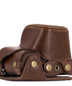 MegaGear "Ever Ready" Leather Camera Case – Easy to Install, Tripod and Peripheral Friendly Accessory – Compatible with Sony Alpha A6000, A6300 (Dark Brown) Dark Brown 20 71yVP57y8HL