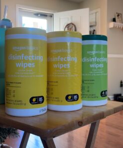 Amazon Basics Disinfecting Wipes, Lemon & Fresh Scent, Sanitizes, Cleans, Disinfects & Deodorizes, 255 Count (3 Packs of 85) (Previously Solimo) (Packaging May Vary) 85 Count (Pack of 3) 3 Pack--2 Lemon, 1 Fresh 26 71yW5HhFgBL