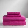 Baltic Linen Jersey Cotton Sheet Set, King, Bright Pink, 4 Piece