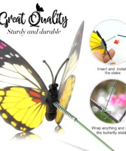 Teenitor 40 Pcs Butterfly Stakes, 5 Different Size Garden Ornaments Patio Decor Butterfly Party Supplies Outdoor Yard Stakes Decorative 1 1.7/2.7/3.5/4.8/5.9inch 28 71yXcFVMGbS
