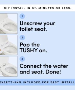 TUSHY Basic 2.0 Bidet Toilet Seat Attachment | A Non-Electric Self Cleaning Water Sprayer w/Adjustable Water Pressure Nozzle, Angle Control & Easy Home Installation (White/Bamboo) White/Bamboo 25 71yZKo5xhcL