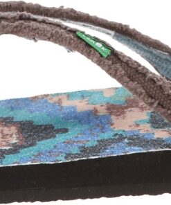 Sanuk Women's Slim Fraidy Funk Flip-Flop 5 Brown/Multi 4 71ya7J3364L