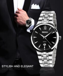 cofuo Mens Stainless Steel Analog Watch, Mens Luxury Wrist Dress Waterproof Watches, Quartz Classic Work Business Casual Watch with Roman Numeral Black 23 71yaifQsljL