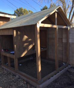 EZBUILDER 70187 Peak Style Shed Instant Framing Kit, 7'x8', Brown 57 71yax52nyUL