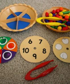 Learning Resources Super Sorting Pie - 68 Pieces, Ages 3+ Toddler Fine Motor Toy, Preschool Learning Games, Develops Counting and Color Recognition, Pretend Play Food, Kids Tweezers 31 71yb4gZfzyL