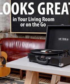 Victrola Vintage 3-Speed Bluetooth Portable Suitcase Record Player with Built-in Speakers | Upgraded Turntable Audio Sound| Includes Extra Stylus | Turquoise, Model Number: VSC-550BT-TQ 34 71ybOk8lbxL