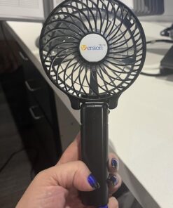 VersionTECH. Mini Handheld Fan, USB Desk Fan, Small Personal Portable Table Fan with USB Rechargeable Battery Operated Cooling Folding Electric Fan for Travel Office Room Household Black 70 71ybjeP8dtL