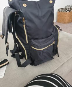 Baby Diaper Bag Backpack with Stroller Hooks, Pipi bear Multi-function Stylish Travel Diaper Back Pack for Mom and Dad, Baby Changing Bag, Maternity Nappy Bag for Boys and Girls, Large Capacity, Black 88 71ycK3bm8L