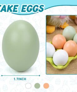 Alternative view of SallyFashion 7 Pcs Wooden Fake Eggs, 3 Colors Wooden Easter Egg Wood Eggs for Crafts Fake Chicken Eggs Nesting Eggs Easter Home Decor