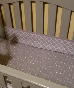 BreathableBaby Breathable Mesh Liner for Full-Size Cribs, Classic 3mm Mesh, Gray Clover (Size 4FS Covers 3 or 4 Sides) 21 71yd3uT7h3L