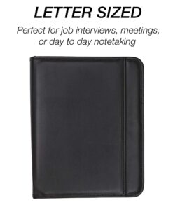 Samsill Professional Resume Padfolio with Secure Zippered Closure, 10.5 x 13 inches, Sleeve for 10.1 inch Tablet, 8.5 x 11 Notepad, Black Full Size 36 71yf4qEsbML